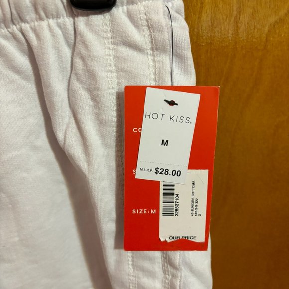Hot Kiss‎ Medium White Drawstring Loungewear Shorts - Picture 7 of 13